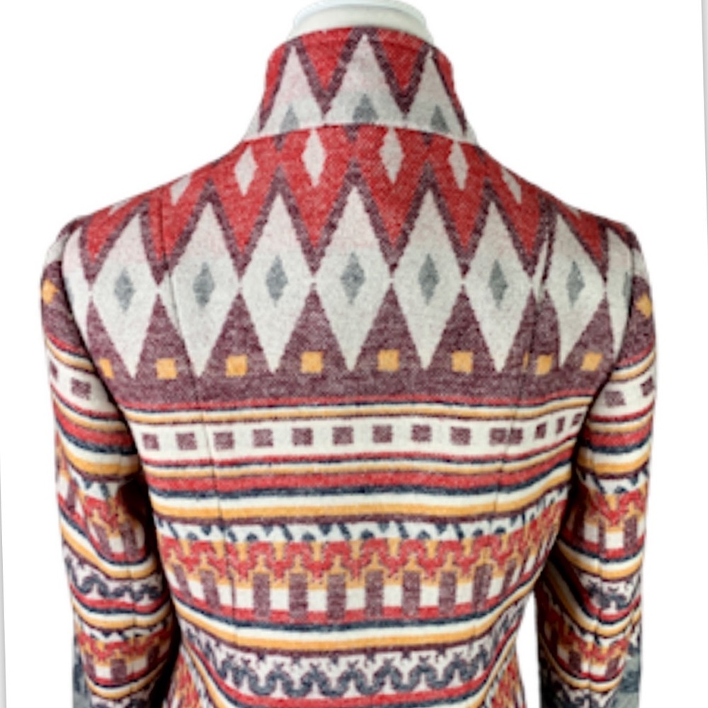 Altar'd State Coat Western Boho Wool Blend Long Line Tribal - Picture 7 of 12